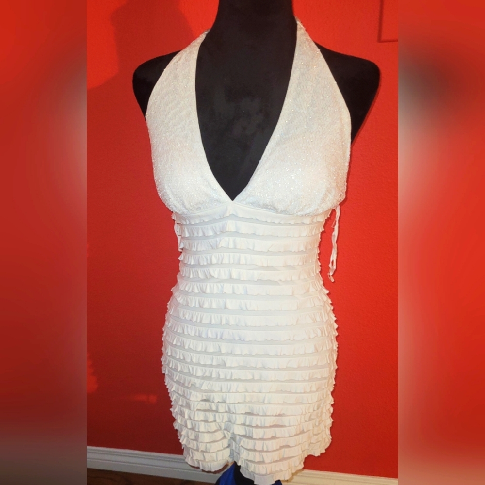 White Ruffle Dress